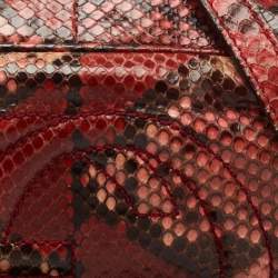 Pre Owned Gucci Burgundy Python Leather Soho Shoulder Bag