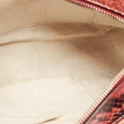 Pre Owned Gucci Burgundy Python Leather Soho Shoulder Bag