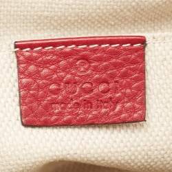 Pre Owned Gucci Burgundy Python Leather Soho Shoulder Bag