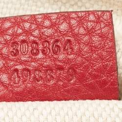 Pre Owned Gucci Burgundy Python Leather Soho Shoulder Bag