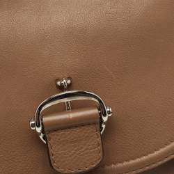 Pre Owned Gucci Brown Leather Techno Horsebit Flap Hobo