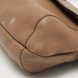 Pre Owned Gucci Brown Leather Techno Horsebit Flap Hobo