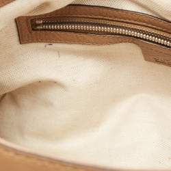 Pre Owned Gucci Brown Leather Techno Horsebit Flap Hobo