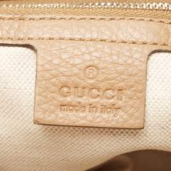 Pre Owned Gucci Brown Leather Techno Horsebit Flap Hobo