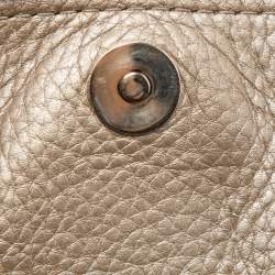 Pre Owned Gucci Beige/Gold GG Canvas and Leather Bella Flap Bag