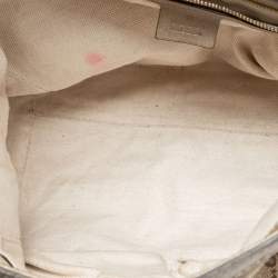 Pre Owned Gucci Beige/Gold GG Canvas and Leather Bella Flap Bag