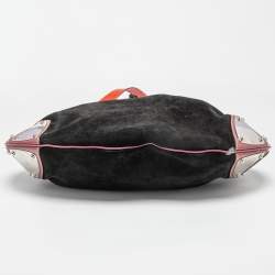 مملوكة مسبقًا Gucci Black/Red Suede and Patent Leather Medium Babouska Indy Hobo