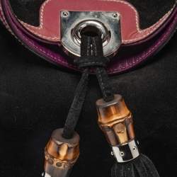 مملوكة مسبقًا Gucci Black/Red Suede and Patent Leather Medium Babouska Indy Hobo