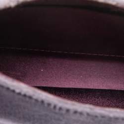 Pre Owned Gucci Purple Velvet Bamboo Top Handle Bag
