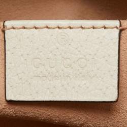 Pre Owned Gucci White Leather Small Ophidia Shoulder Bag