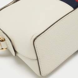 Pre Owned Gucci White Leather Small Ophidia Shoulder Bag