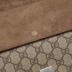 Pre Owned Gucci Beige GG Supreme Canvas and Suede Small Dionysus Shoulder Bag