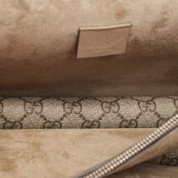 Pre Owned Gucci Beige GG Supreme Canvas and Suede Small Dionysus Shoulder Bag