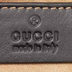 Gucci Black/Beige GG Supreme Canvas and Leather Small Padlock Shoulder Bag