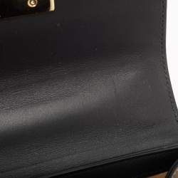 Gucci Black/Beige GG Supreme Canvas and Leather Small Padlock Shoulder Bag