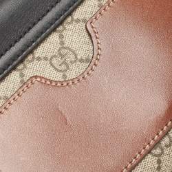 Gucci Black/Beige GG Supreme Canvas and Leather Small Padlock Shoulder Bag