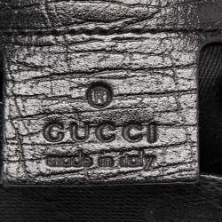 Gucci Black GG Canvas Small Horsebit Chain Shoulder Bag