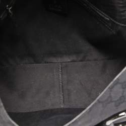 Gucci Black GG Canvas Small Horsebit Chain Shoulder Bag