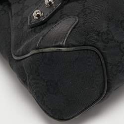 Gucci Black GG Canvas Small Horsebit Chain Shoulder Bag