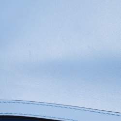 Pre Owned Gucci Blue Floral Embroidered Leather Medium Sylvie Top Handle Bag