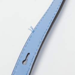 Pre Owned Gucci Blue Floral Embroidered Leather Medium Sylvie Top Handle Bag