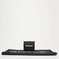 Gucci Black GG Canvas and Leather Flap Compact Wallet
