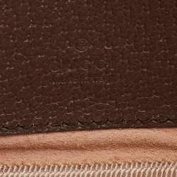 Pre Owned Gucci Beige/Brown GG Supreme Canvas and Leather Ophidia Wristlet