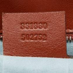 Pre Owned Gucci Brown Glossy Leather Medium Lady Lock Top Handle Bag