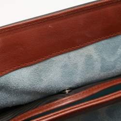 Pre Owned Gucci Brown Glossy Leather Medium Lady Lock Top Handle Bag