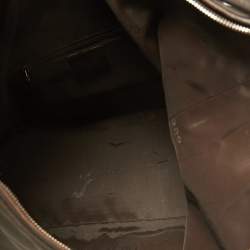 Pre Owned Gucci Dark Brown Nylon and Leather Hobo