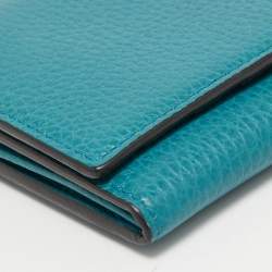 Gucci Blue Leather Flap Continental Wallet