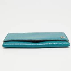 Gucci Blue Leather Flap Continental Wallet
