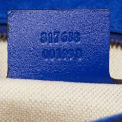 Pre Owned Gucci Royal Blue Patent Leather Bright Bit Clutch