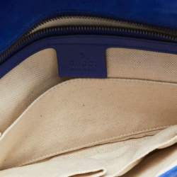 Pre Owned Gucci Royal Blue Patent Leather Bright Bit Clutch