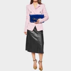 Pre Owned Gucci Royal Blue Patent Leather Bright Bit Clutch