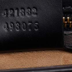 Pre Owned Gucci Black Leather Small Web Sylvie Flap Shoulder Bag