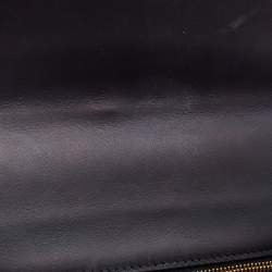 Pre Owned Gucci Black Leather Small Web Sylvie Flap Shoulder Bag