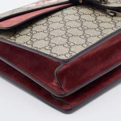 Pre Owned Gucci Multicolor GG Supreme Canvas and Suede Blooms Medium Dionysus Shoulder Bag