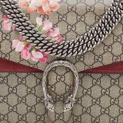 Pre Owned Gucci Multicolor GG Supreme Canvas and Suede Blooms Medium Dionysus Shoulder Bag