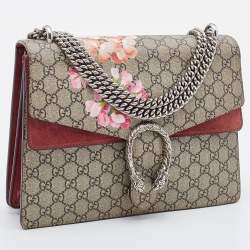 Pre Owned Gucci Multicolor GG Supreme Canvas and Suede Blooms Medium Dionysus Shoulder Bag
