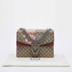 Pre Owned Gucci Multicolor GG Supreme Canvas and Suede Blooms Medium Dionysus Shoulder Bag