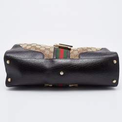 Pre Owned Gucci Beige/Brown GG Canvas and Leather Junco Shoulder Bag
