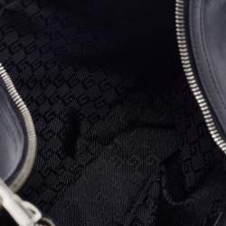 Pre Owned Gucci Black Leather Rope Handle Hobo