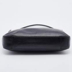 Pre Owned Gucci Black Leather Rope Handle Hobo