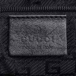 Pre Owned Gucci Black Leather Rope Handle Hobo