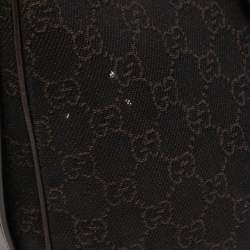 Pre Owned Gucci Brown GG Canvas and Leather Hobo