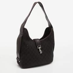 Pre Owned Gucci Brown GG Canvas and Leather Hobo