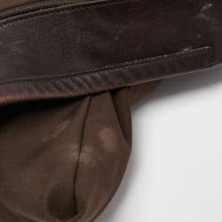 Pre Owned Gucci Brown GG Canvas and Leather Hobo