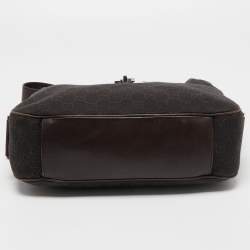 Pre Owned Gucci Brown GG Canvas and Leather Hobo