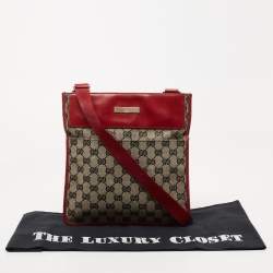 Gucci Beige/Red GG Canvas and Leather Messenger Bag